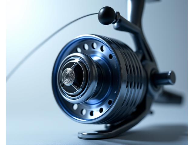 Carrete de casting BFS con bobina ultraligera perforada y sistema de freno magnético visible.