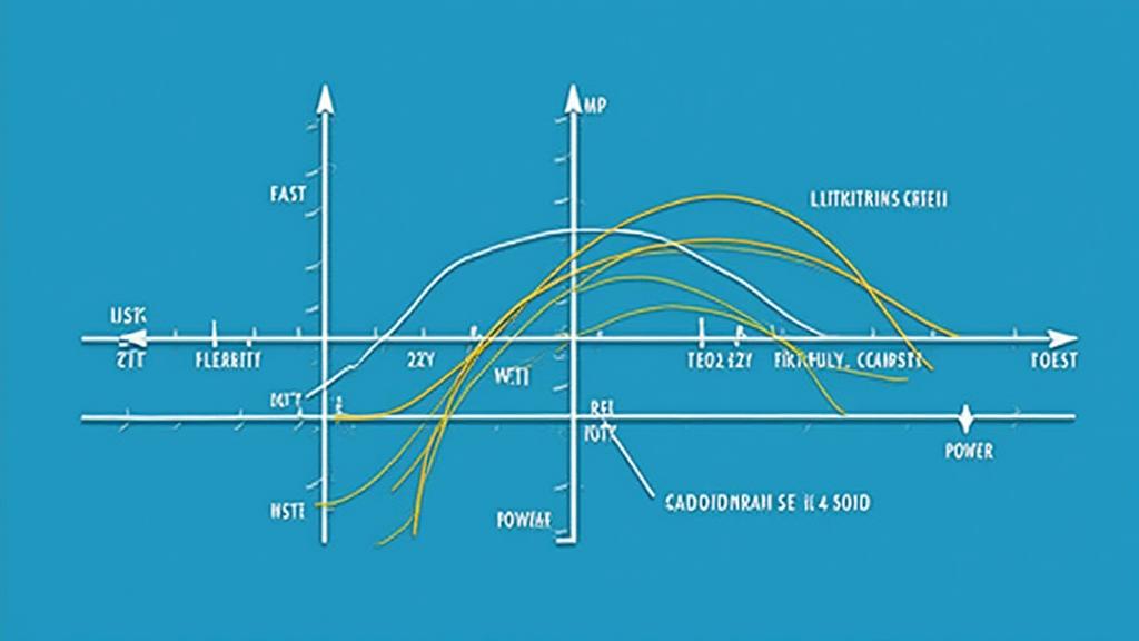 Gráfico de acción de cañas de pescar mostrando las curvas de flexión para acciones Fast, Moderate-Fast y Moderate.