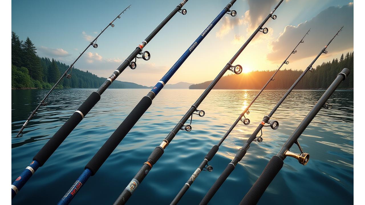 Colección de cañas de pescar Anzuelo Azul para spinning, feeder, BFS y carpfishing en diferentes entornos de pesca.