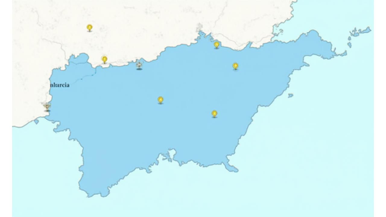 Mapa esquemático de la provincia de Valencia con puntos marcados para ríos y embalses, indicando recomendaciones de pesca de Anzuelo Azul.