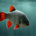 Primer plano de una tilapia de color oscuro, pez resistente que se encuentra en aguas urbanizadas.